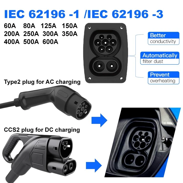 400A 500A CCS 2 Electric Car Charging Sockets